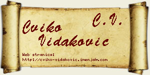 Cviko Vidaković vizit kartica